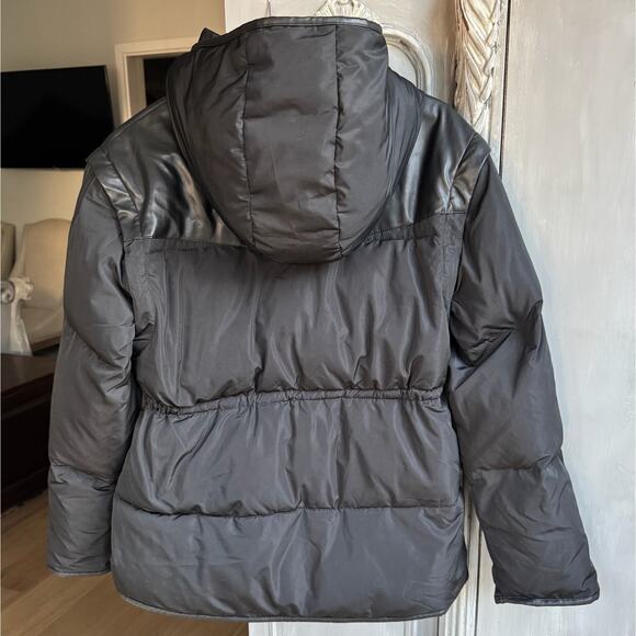 Rebecca Minkoff Puffer Coat MED Women Black Down Mia Coat Removable Hood Sleeves - Picture 3 of 14